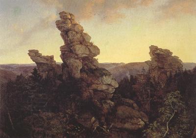 Oehme, Ernst Ferdinand The Greifensteine in the Saxon Erzgebirge (mk22) oil painting picture